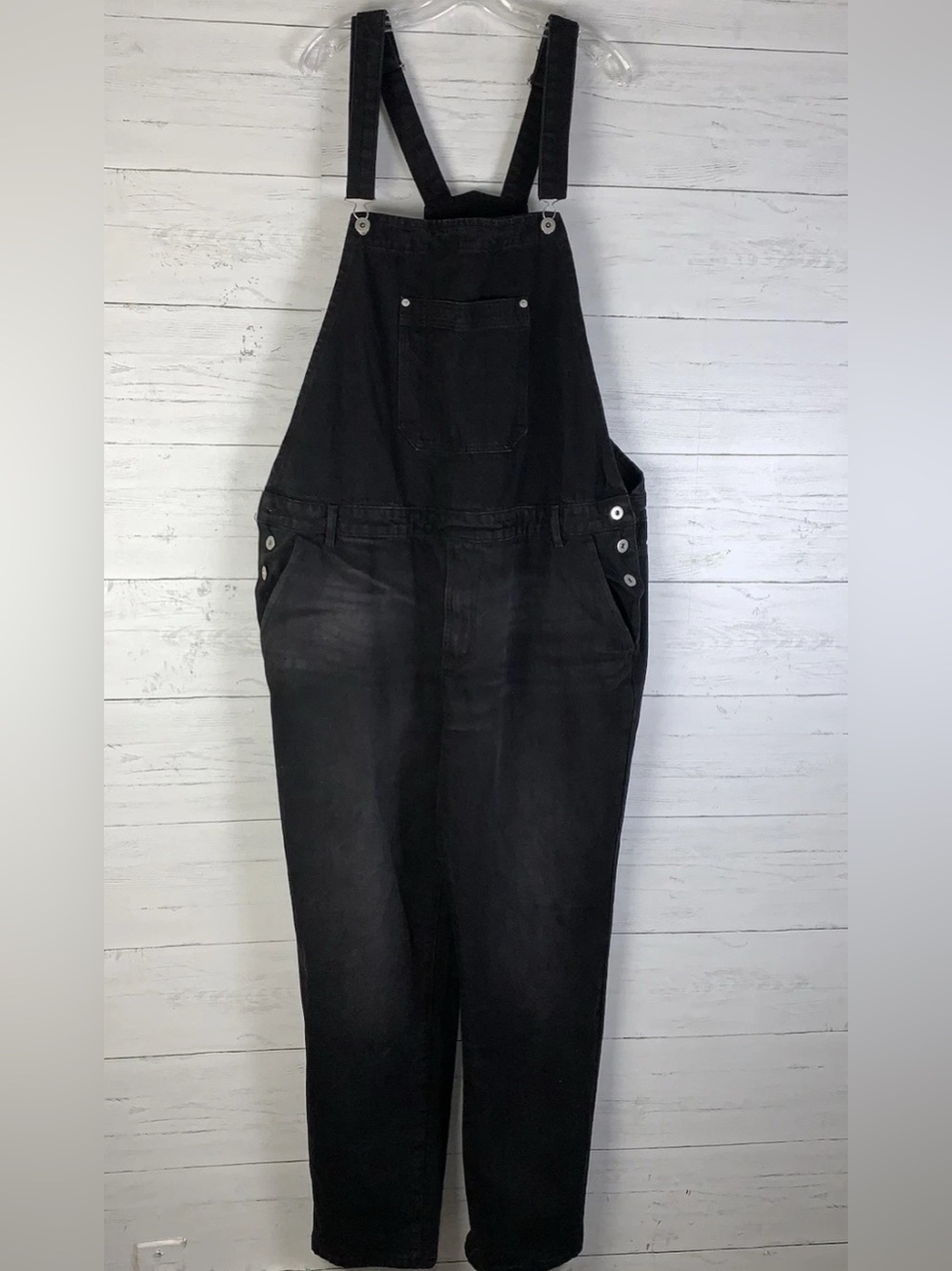 Nova Men Bib Overalls Black Denim Size 42